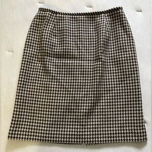 Jones New York Black and White Houndstooth Pencil Skirt